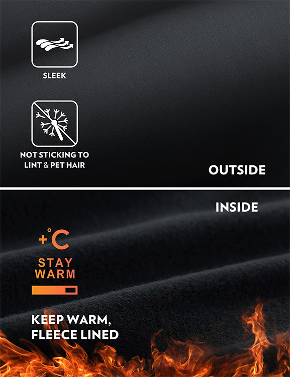 CRZ YOGA Women's Winter High Rise Thermal Fleece Lined Leggings 28'' Black