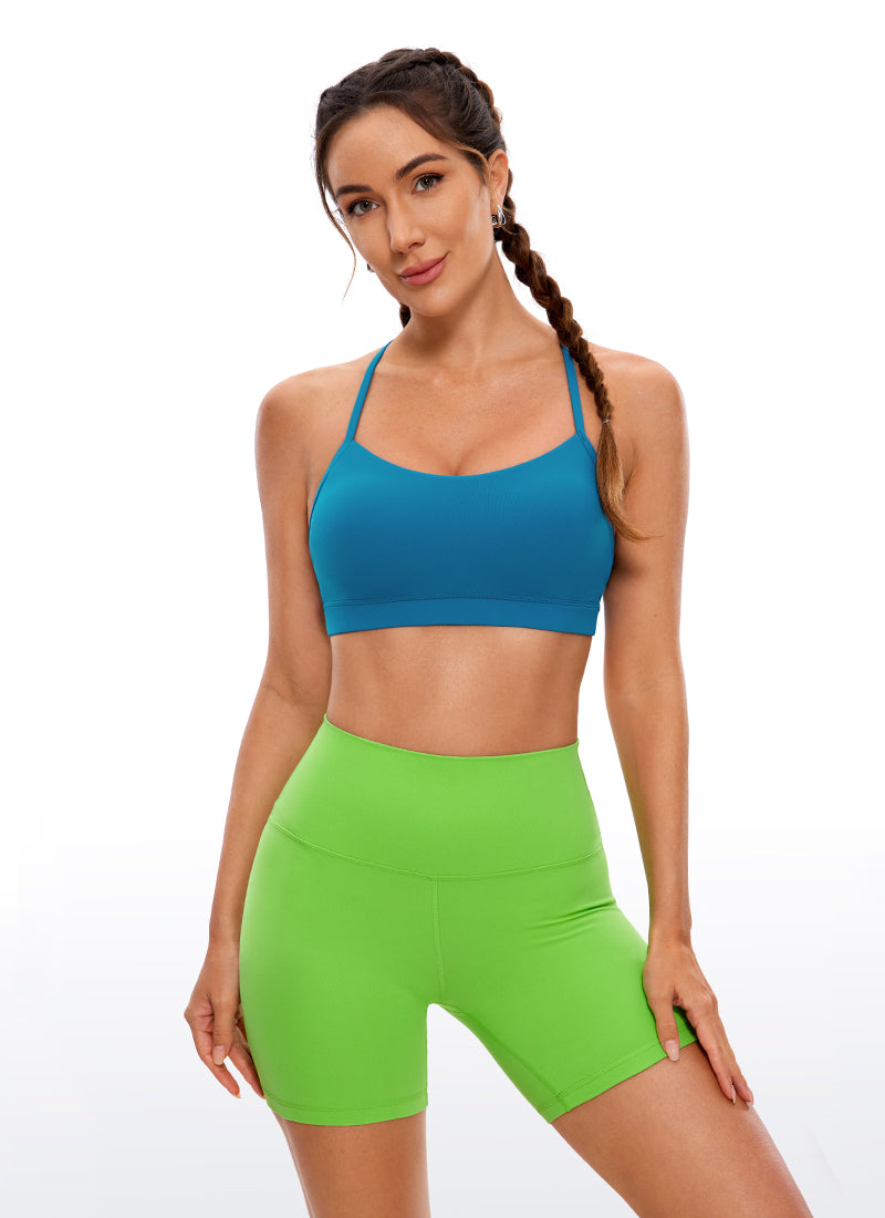 CRZ YOGA Women's Yoga Light Support Butterluxe Sports Bra Y back Super-sonic Blue @model_info:D