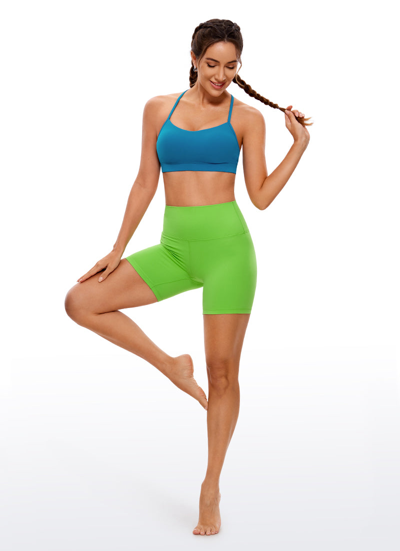 CRZ YOGA Women's Yoga Light Support Butterluxe Sports Bra Y back Super-sonic Blue @model_info:D
