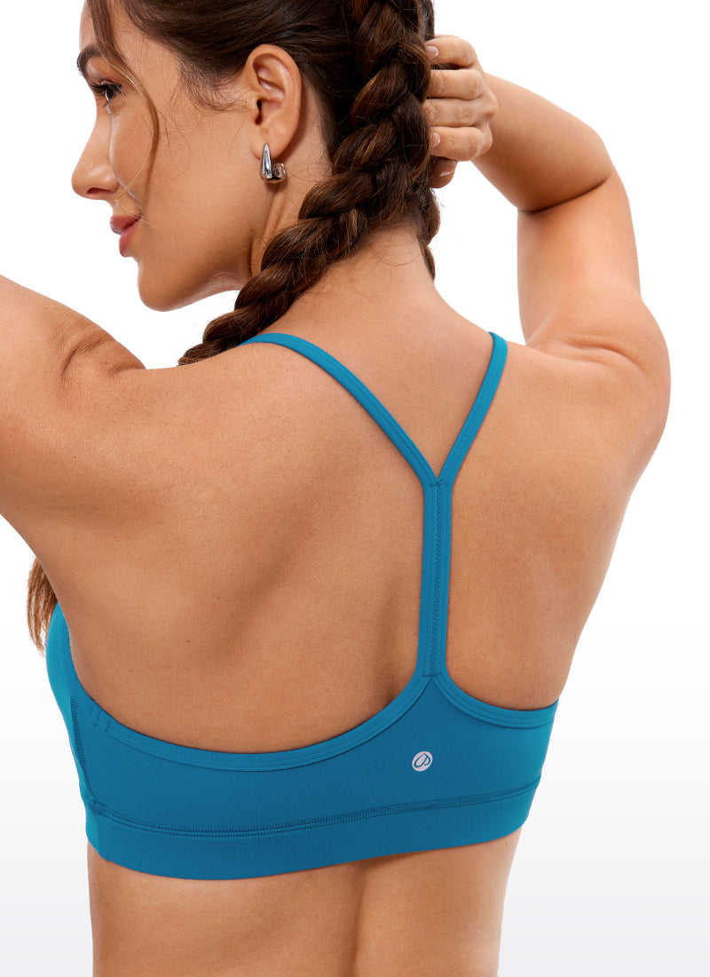 CRZ YOGA Women's Yoga Light Support Butterluxe Sports Bra Y back Super-sonic Blue @model_info:D
