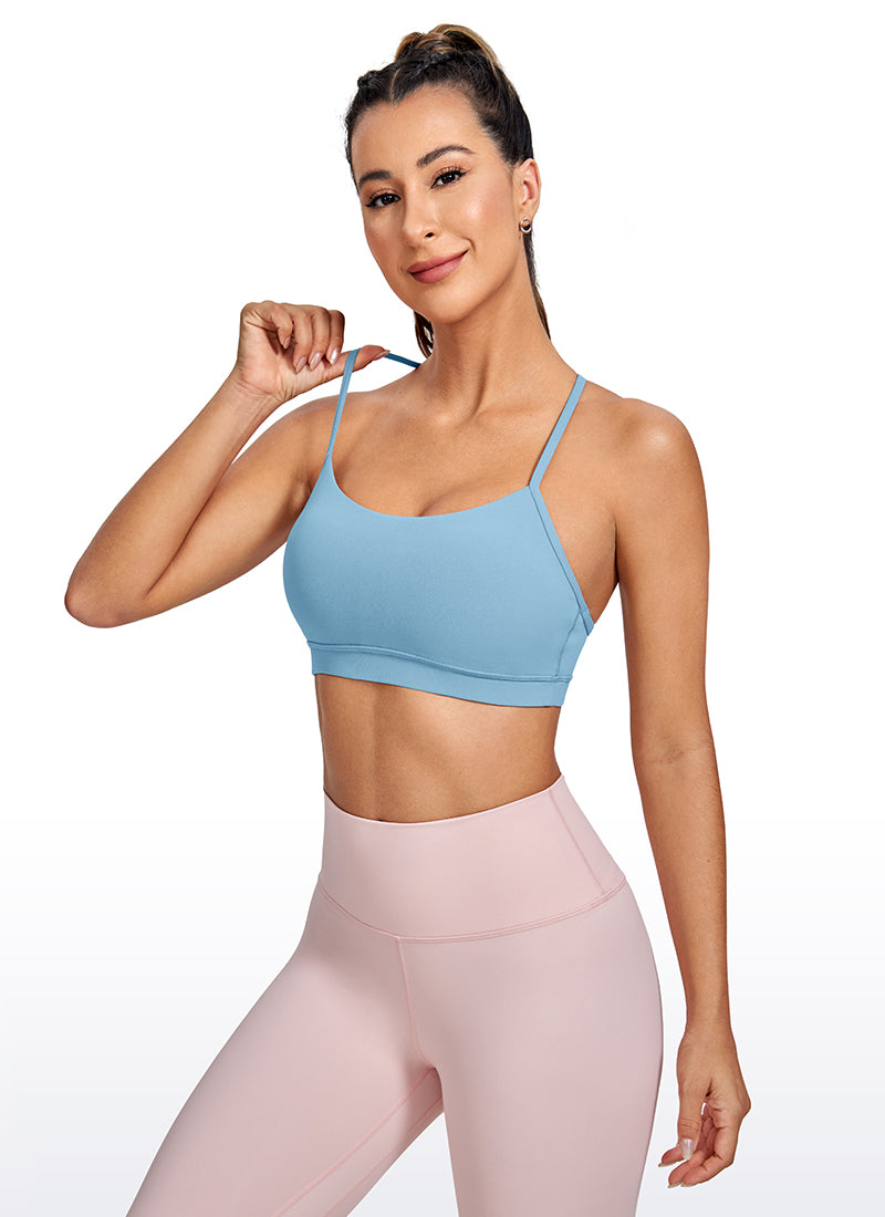 CRZ YOGA Women's Yoga Light Support Butterluxe Sports Bra Y back Pure Blue @model_info:NEW2