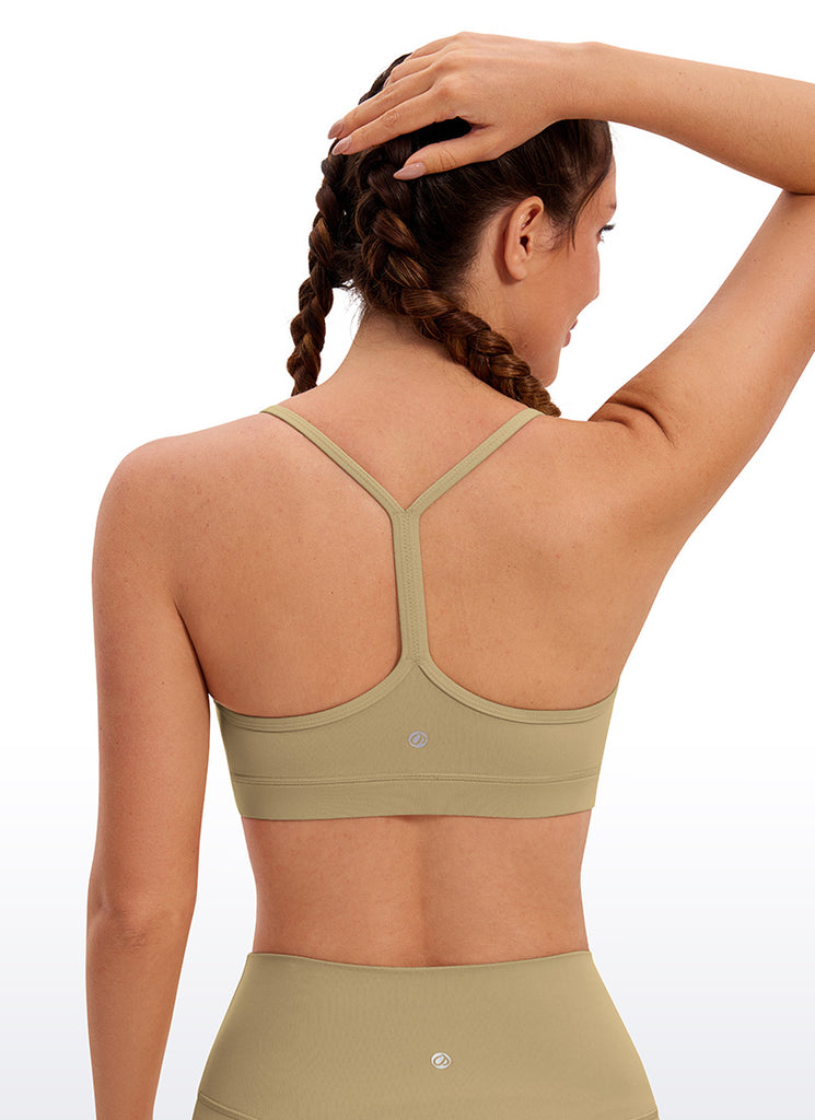 CRZ YOGA Women's Yoga Light Support Butterluxe Sports Bra Y back Green Glow
