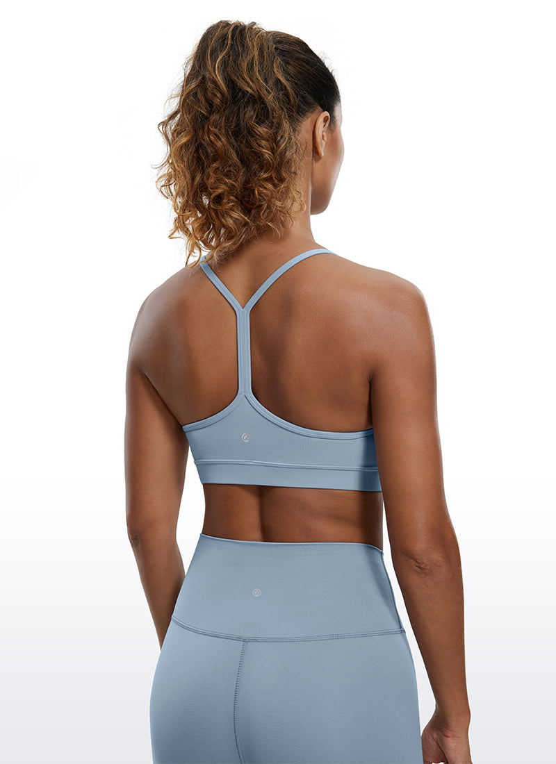 CRZ YOGA Women's Yoga Light Support Butterluxe Sports Bra Y back Cambric Blue @model_info:GI