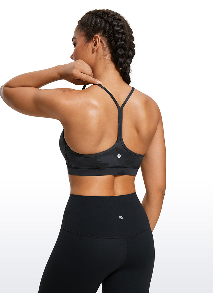 CRZ YOGA Women's Yoga Light Support Butterluxe Sports Bra Y back Wild Indigo