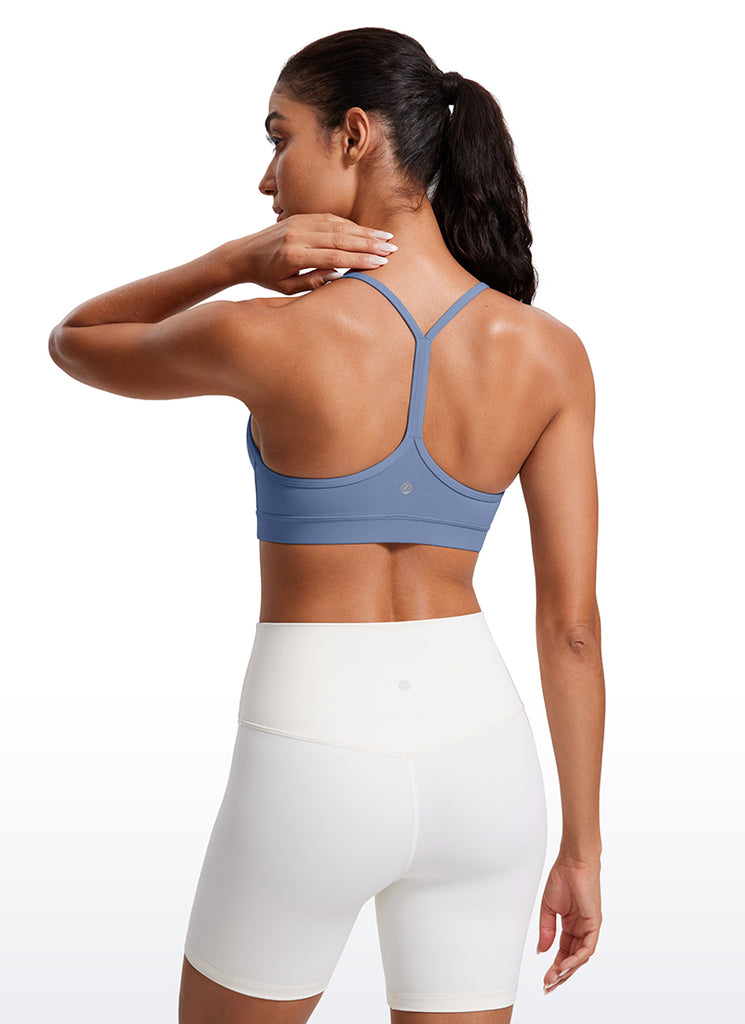 CRZ YOGA Women's Yoga Light Support Butterluxe Sports Bra Y back Oasis Blue