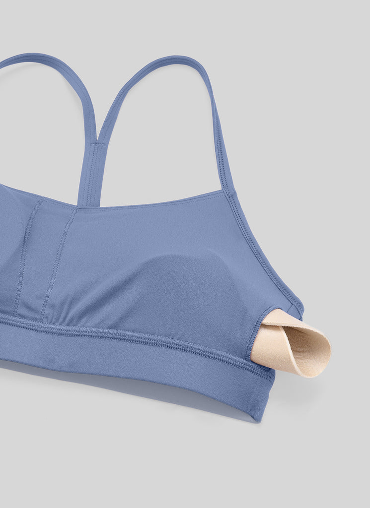 CRZ YOGA Women's Yoga Light Support Butterluxe Sports Bra Y back Oasis Blue