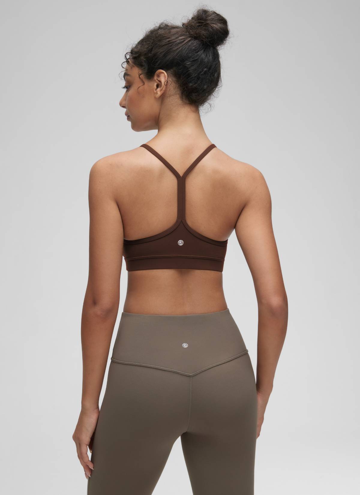 CRZ YOGA Women's Yoga Light Support Butterluxe Sports Bra Y back Lava Brown @model_info:Anano