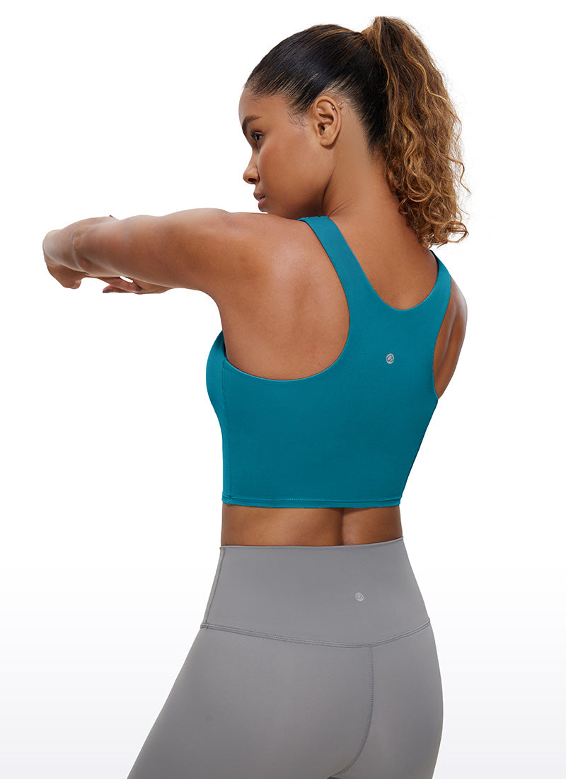 CRZ YOGA  Women's Yoga Low Support Butterluxe Tank High Neck Racerback Borealis Green