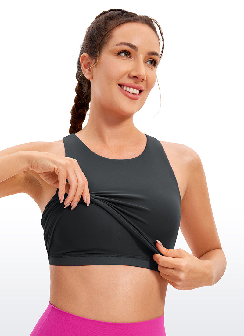 CRZ YOGA  Women's Yoga Low Support Butterluxe Tank High Neck Racerback Melanite