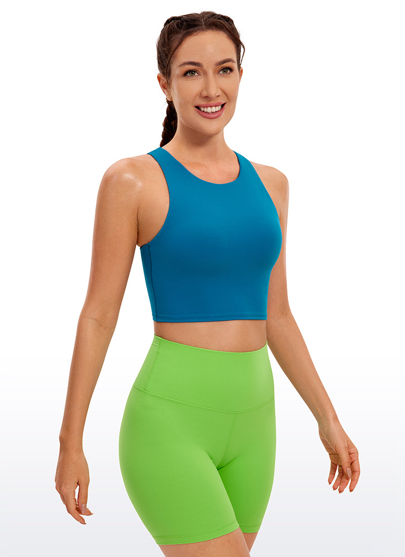 CRZ YOGA  Women's Yoga Low Support Butterluxe Tank High Neck Racerback Super-sonic Blue @model_info:D