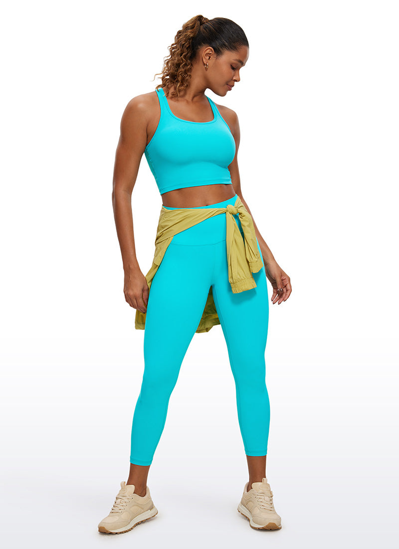 CRZ YOGA Women's Yoga Low support Butterluxe Scoop Neck Bra Y-Back Spectral Blue @model_info:Gigi