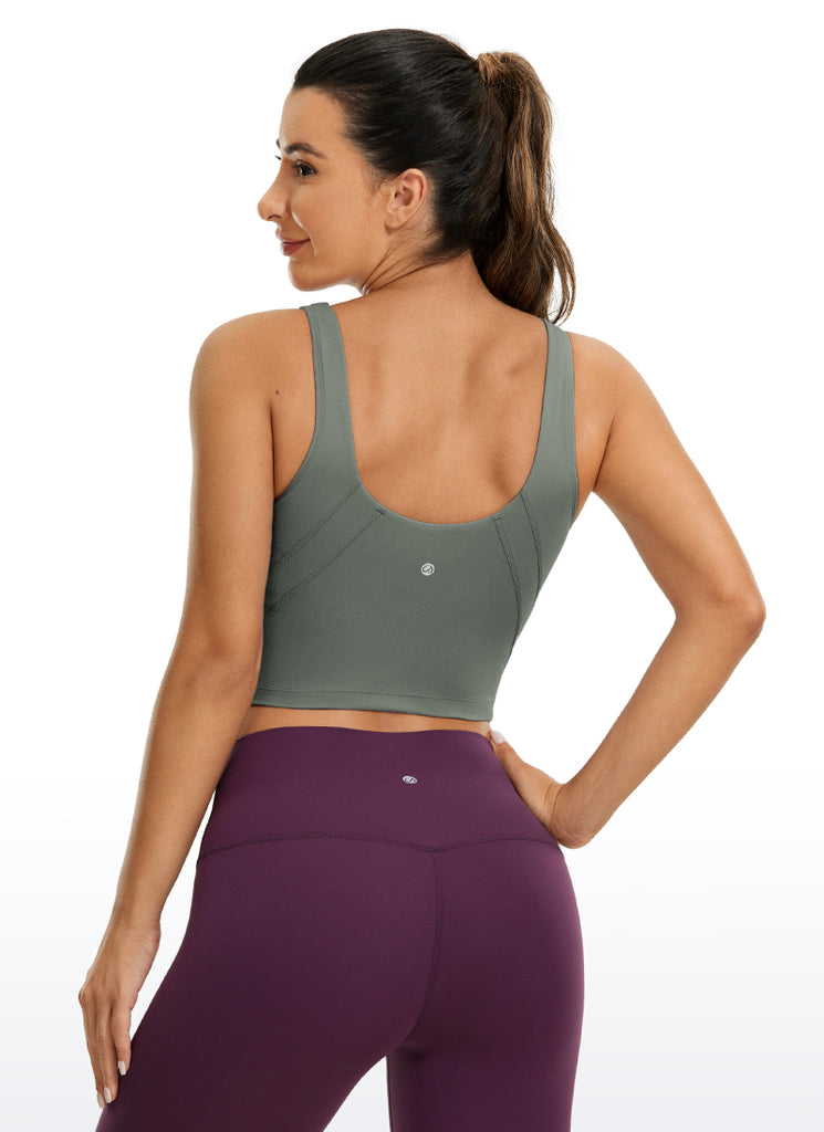 CRZ YOGA Women's Yoga Low support Butterluxe Longline Bra U-back Twilight Blue