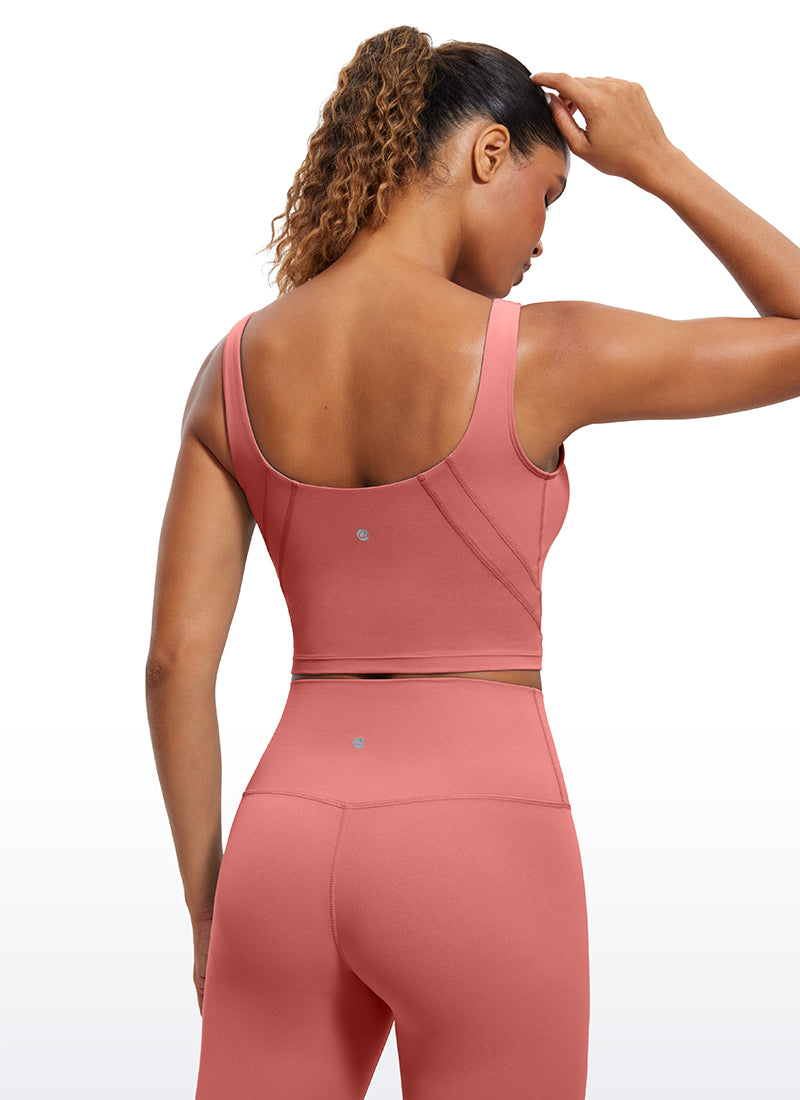 CRZ YOGA Women's Yoga Low support Butterluxe Longline Bra U-back Briar Rose