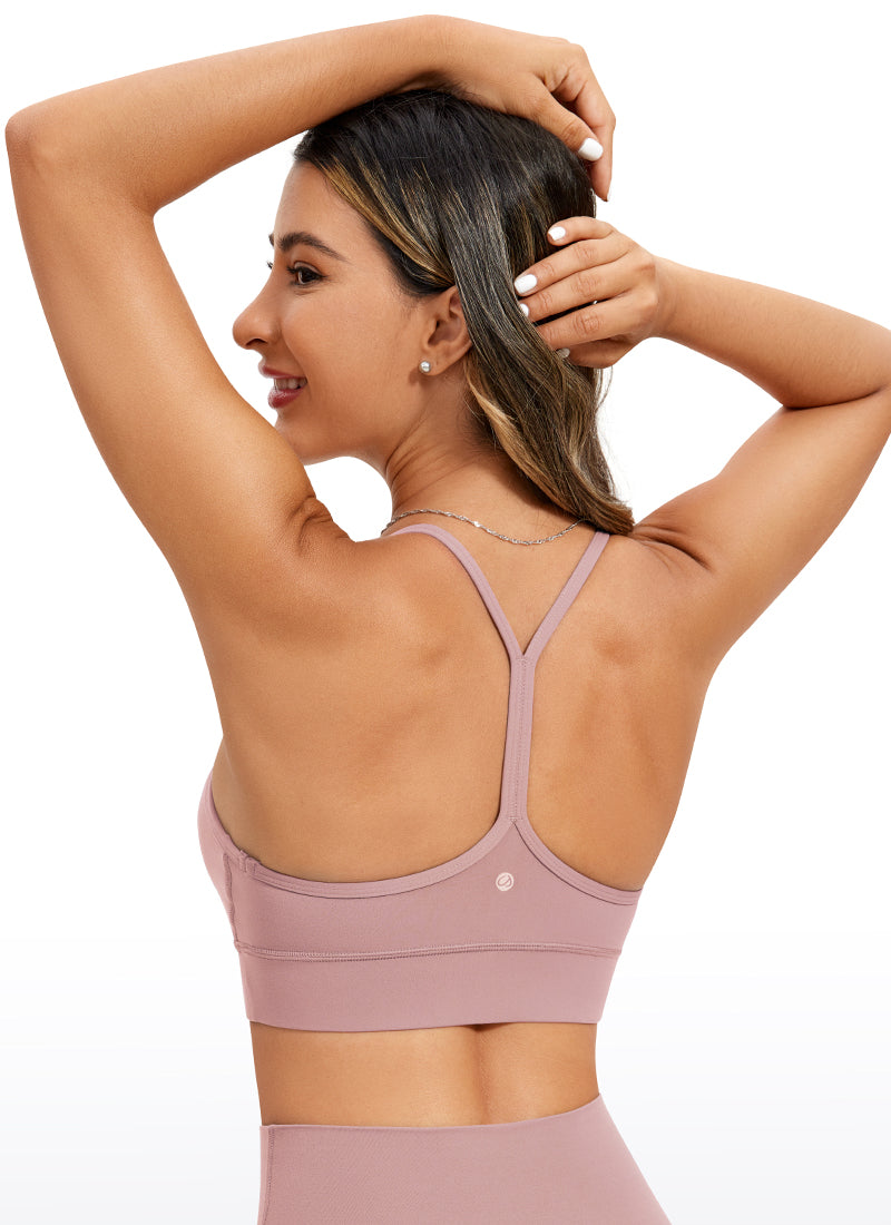 CRZ YOGA Women's Yoga Light Support Butterluxe Longline Bra Y-Back Rose Fragrant Purple @model_info:G