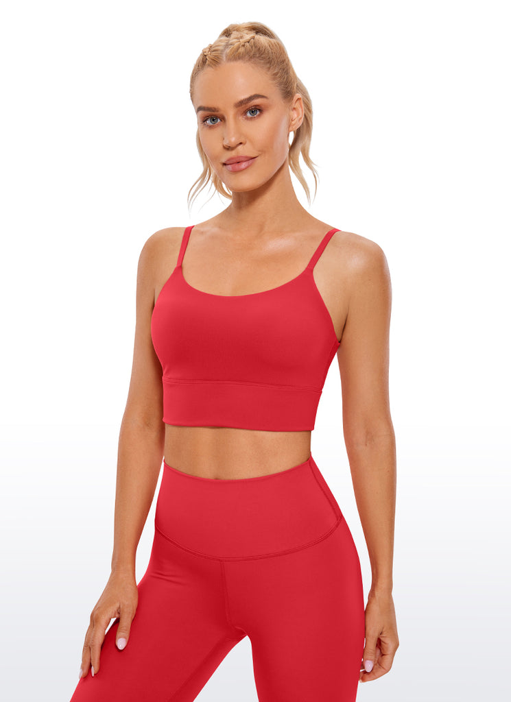 CRZ YOGA Women's Yoga Light Support Longline Bra Adjustable Straps Arctic Plum