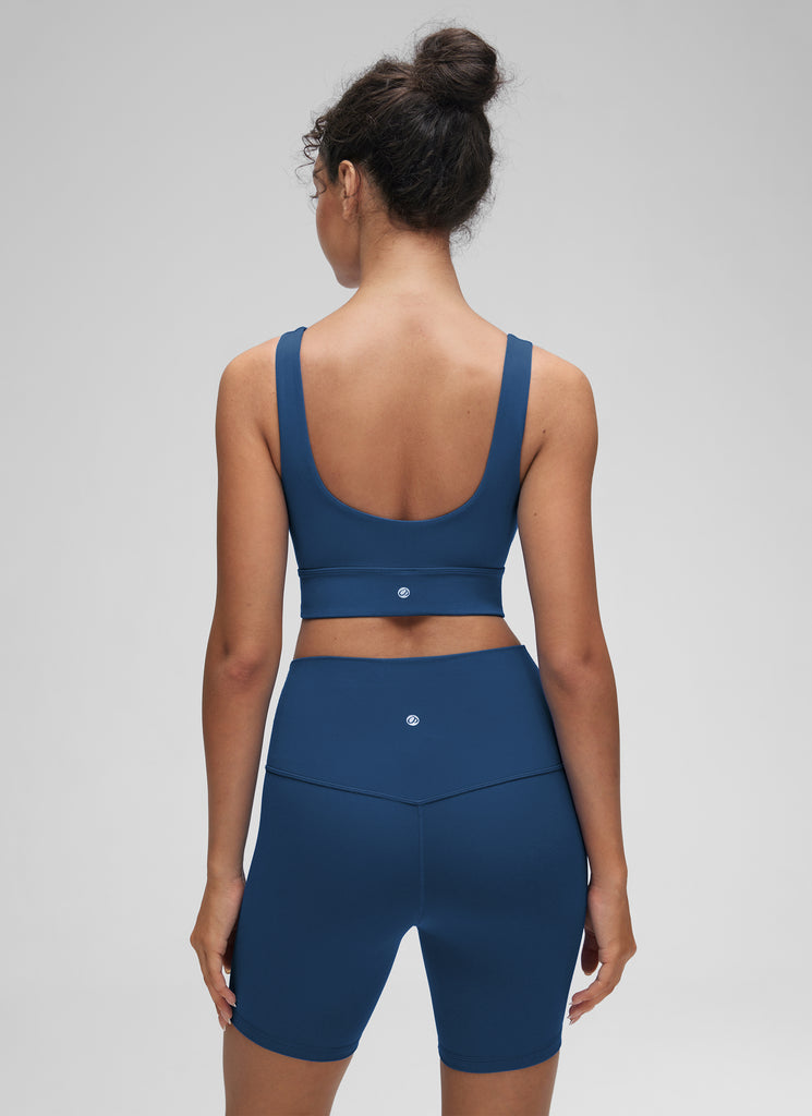 CRZ YOGA Women's Yoga Low Support Butterluxe Sport Bra U Back Longline Elfin Purple