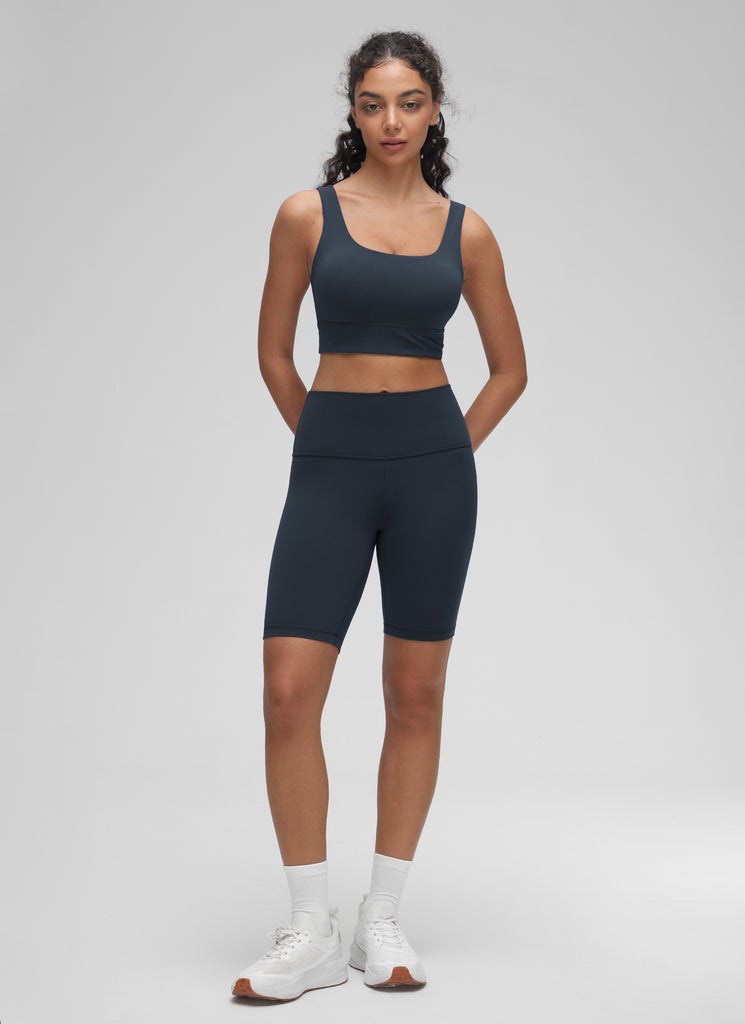 CRZ YOGA Women's Yoga Low Support Butterluxe Sport Bra U Back Longline True Navy