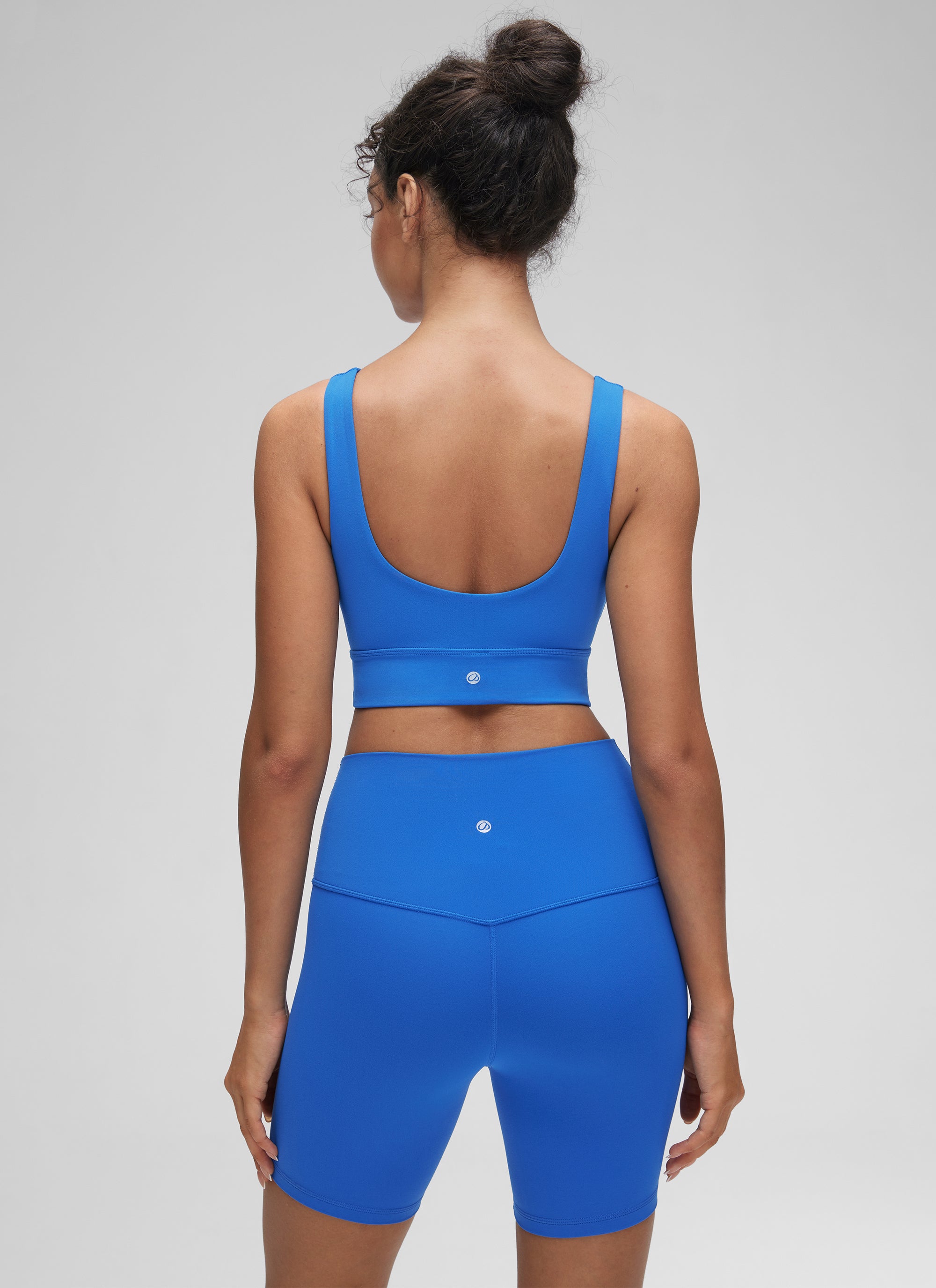 CRZ YOGA Women's Yoga Low Support Butterluxe Sport Bra U Back Longline Sparkle Blue