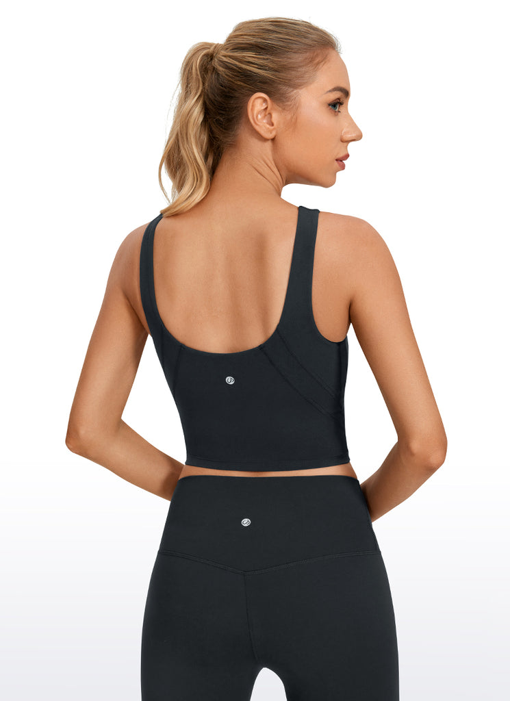 CRZ YOGA Women's Yoga Low Support Butterluxe High Neck Bra U Back Grey Sage