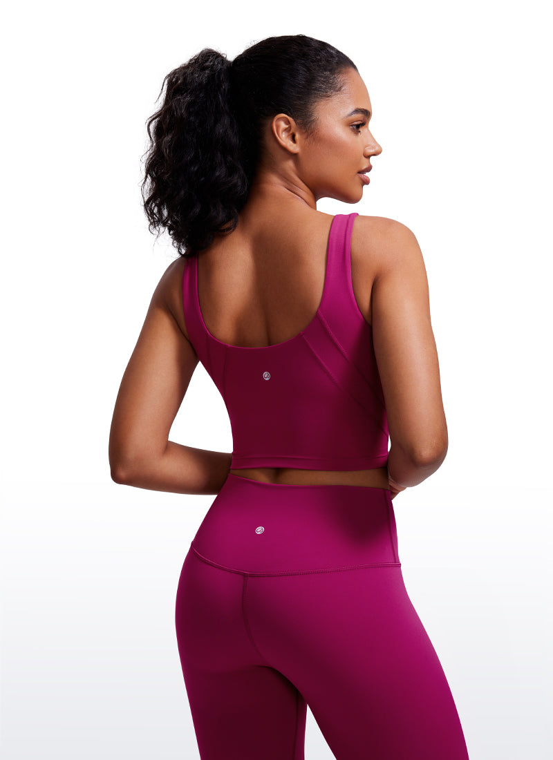 CRZ YOGA Women's Yoga Low Support Butterluxe High Neck Bra U Back Magenta Purple @model_info:A