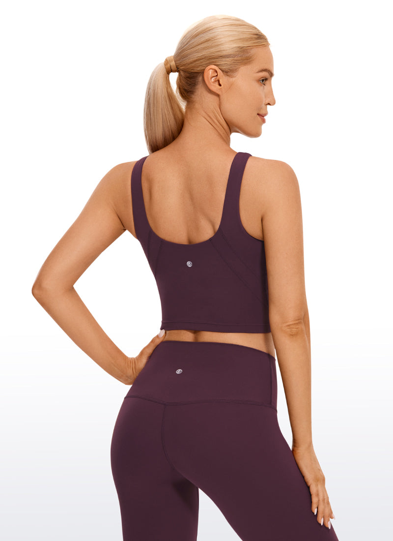 CRZ YOGA Women's Yoga Low Support Butterluxe High Neck Bra U Back Deep Purple