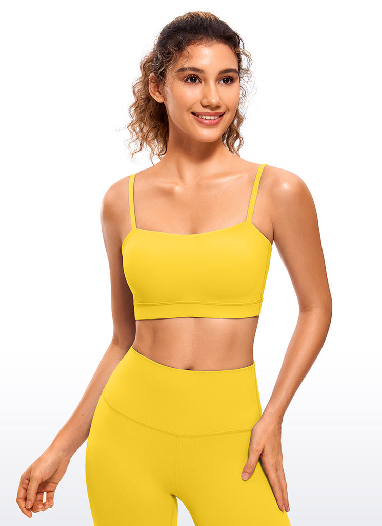 CRZ YOGA Womens Butterluxe  Adjustable Spaghetti Thin Strap Sports Bra Stelindigo