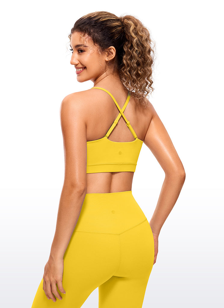 CRZ YOGA Womens Butterluxe  Adjustable Spaghetti Thin Strap Sports Bra Stelindigo