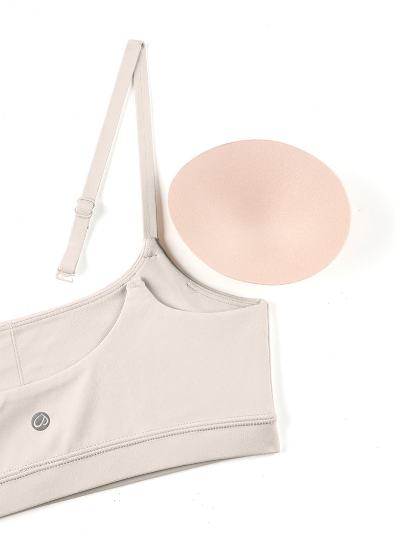 CRZ YOGA Womens Butterluxe Adjustable Spaghetti Strap Scoop Neck Bra Mojave Tan @model_info:NEW