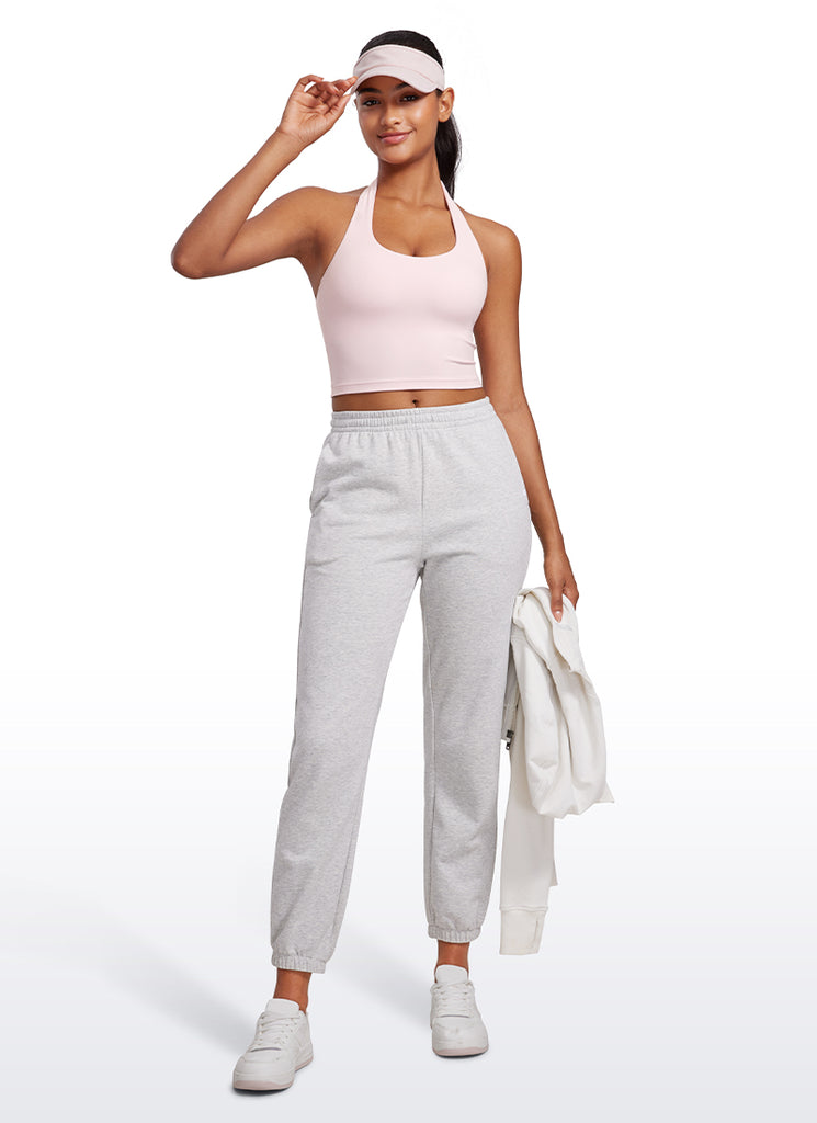 CRZ YOGA Womens Butterluxe Halter Longline Sports Bra Crop Tank Tops Red Merlot