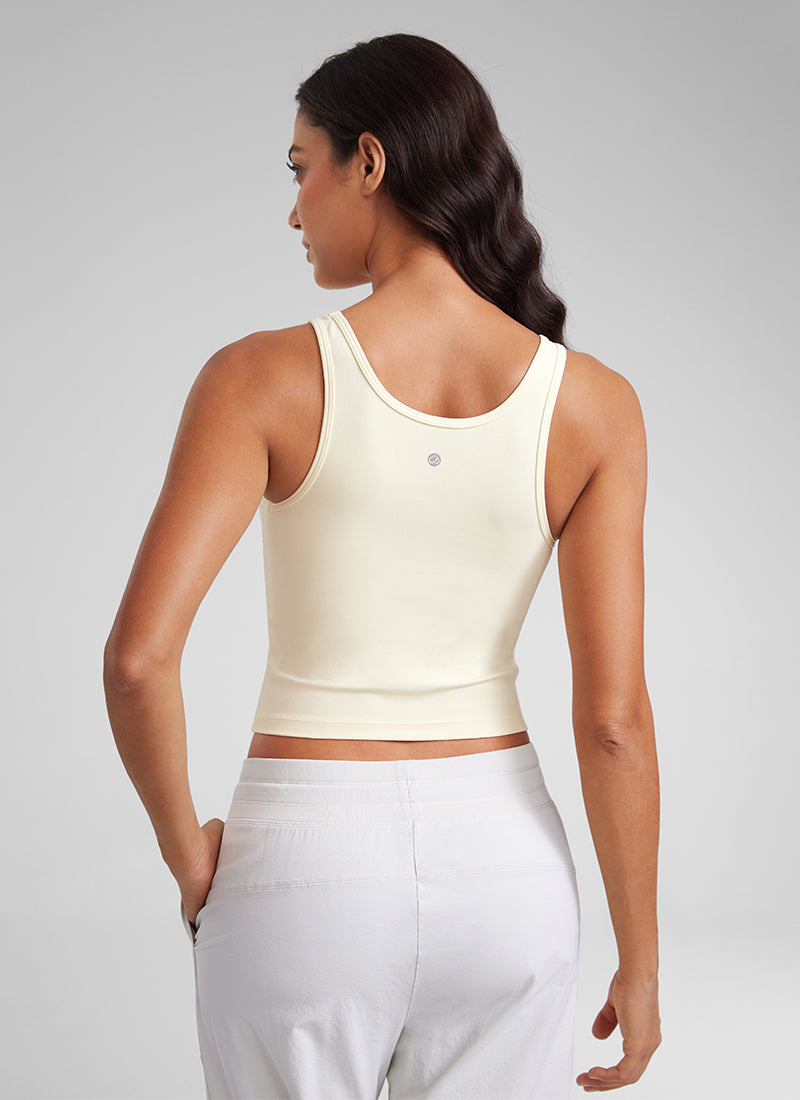 CRZ YOGA Women's Yoga Butterluxe Tight Fit Tank Tops Racerback Gloam Yellow Light