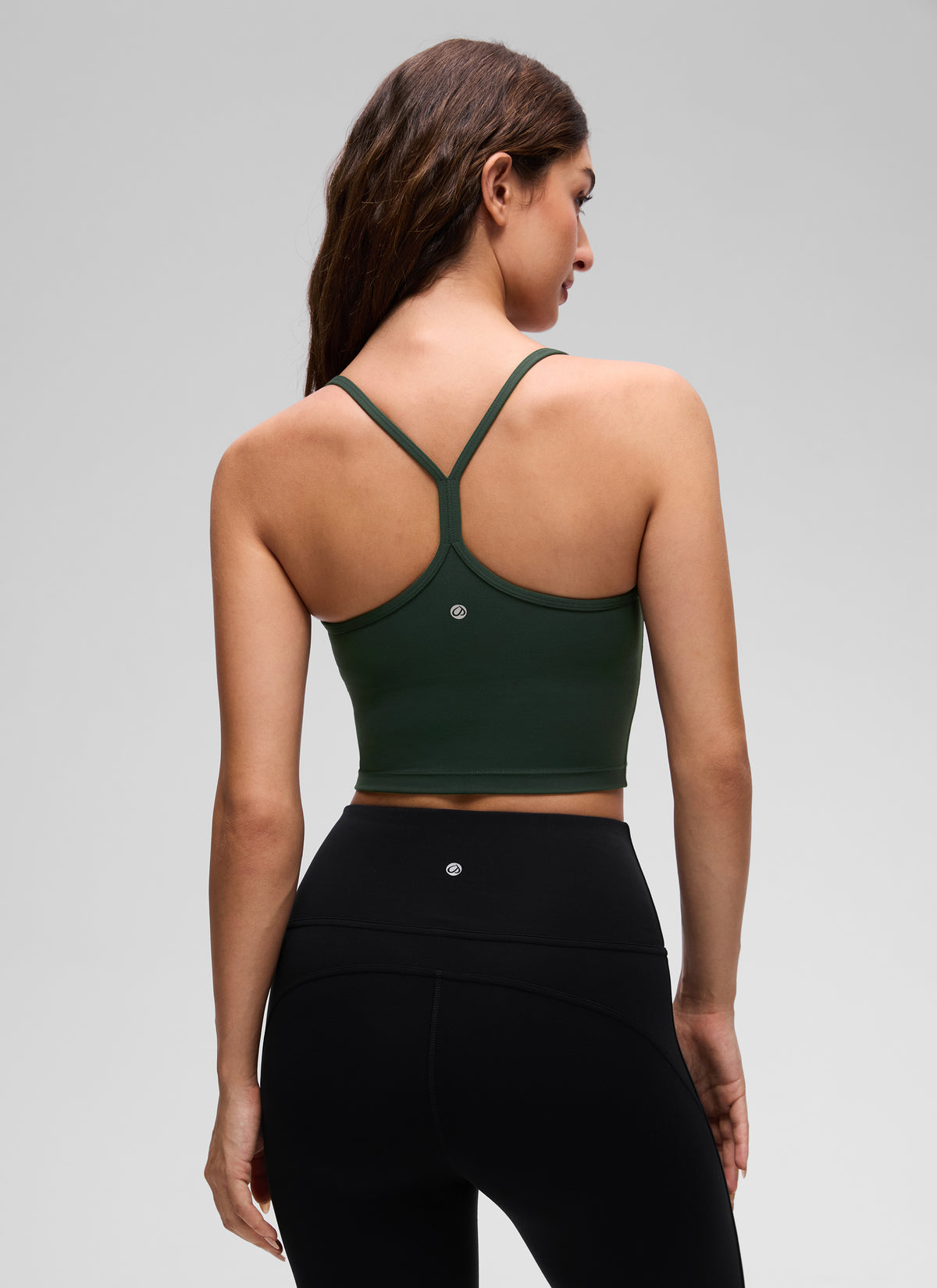 CRZ YOGA Womens Butterluxe Y Back Longline Sports Bras Crop Tank Top Legend Green @model_info:Inga