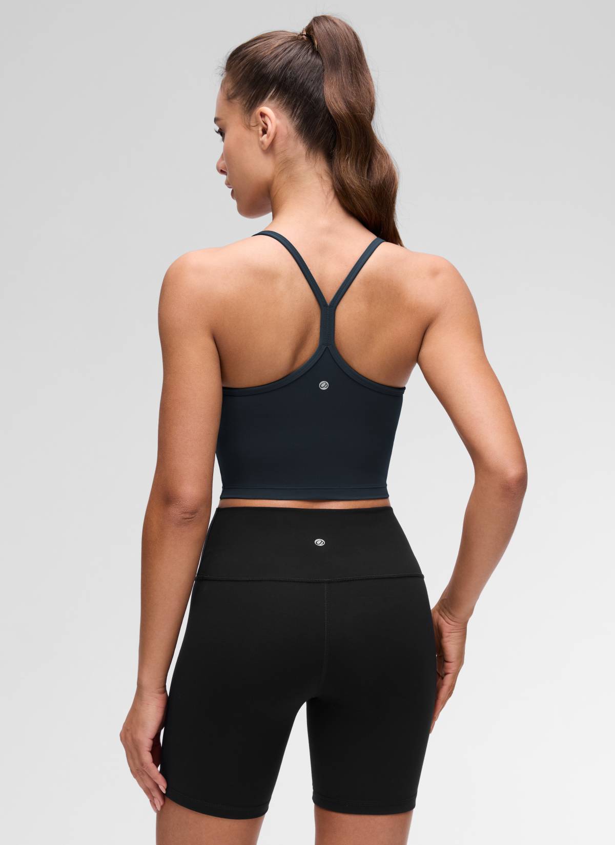CRZ YOGA Womens Butterluxe Y Back Longline Sports Bras Crop Tank Top True Navy @model_info:Maria