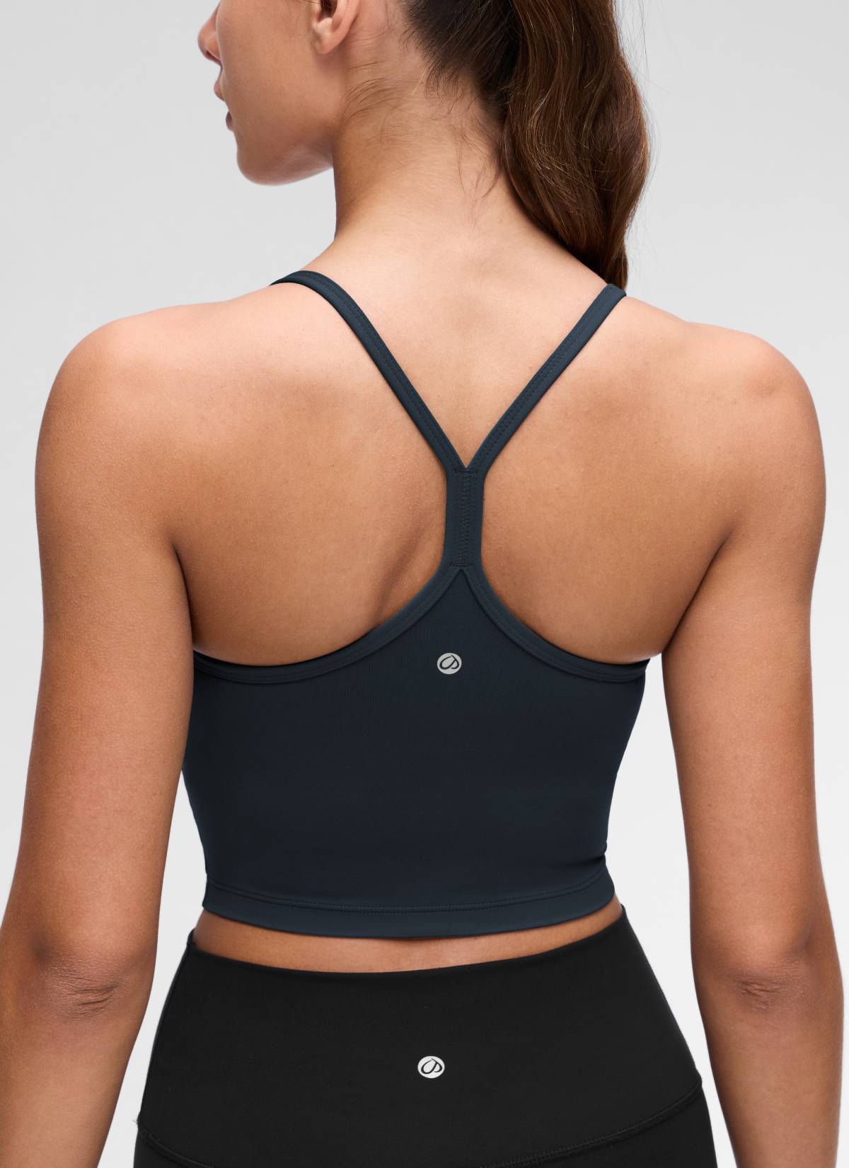 CRZ YOGA Womens Butterluxe Y Back Longline Sports Bras Crop Tank Top True Navy @model_info:Maria