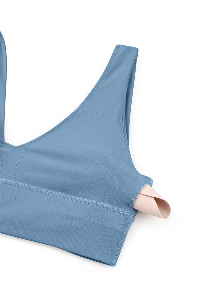CRZ YOGA Women's Light Support Butterluxe Yoga Bra Longline U back V Neck Stelindigo