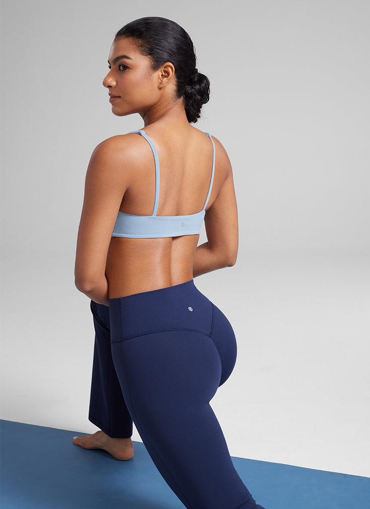 CRZ YOGA Women Butterluxe Square Neck Cami Padded Mini Bra Deep Red