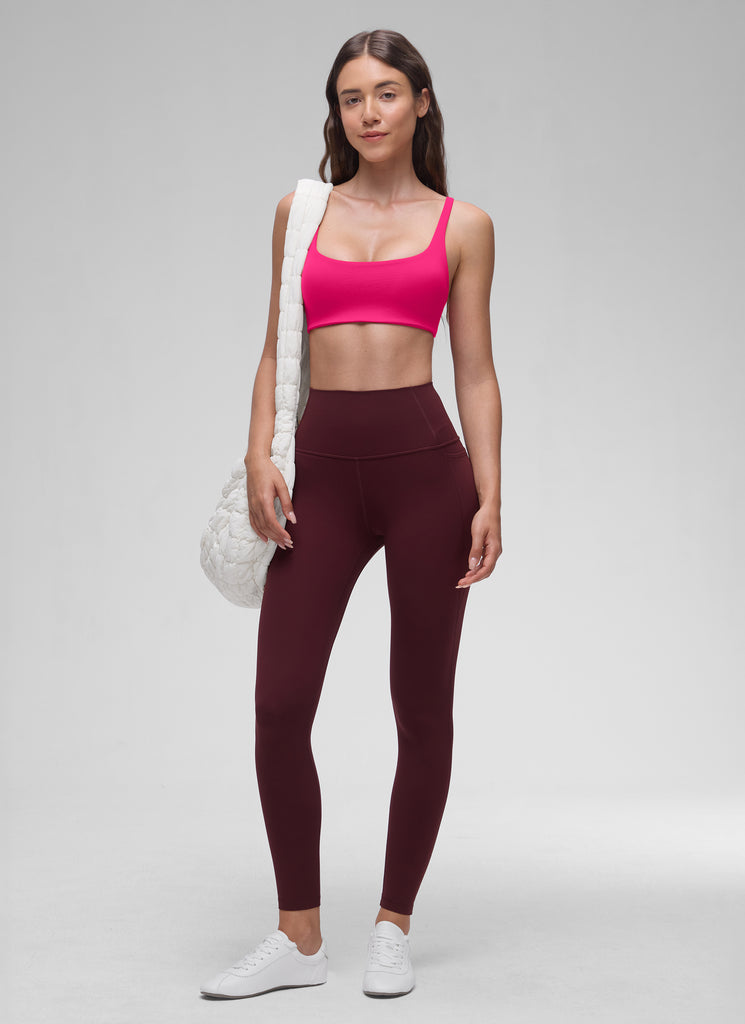 CRZ YOGA Women Butterluxe Square Neck Cami Padded Mini Bra High Visibility Yellow