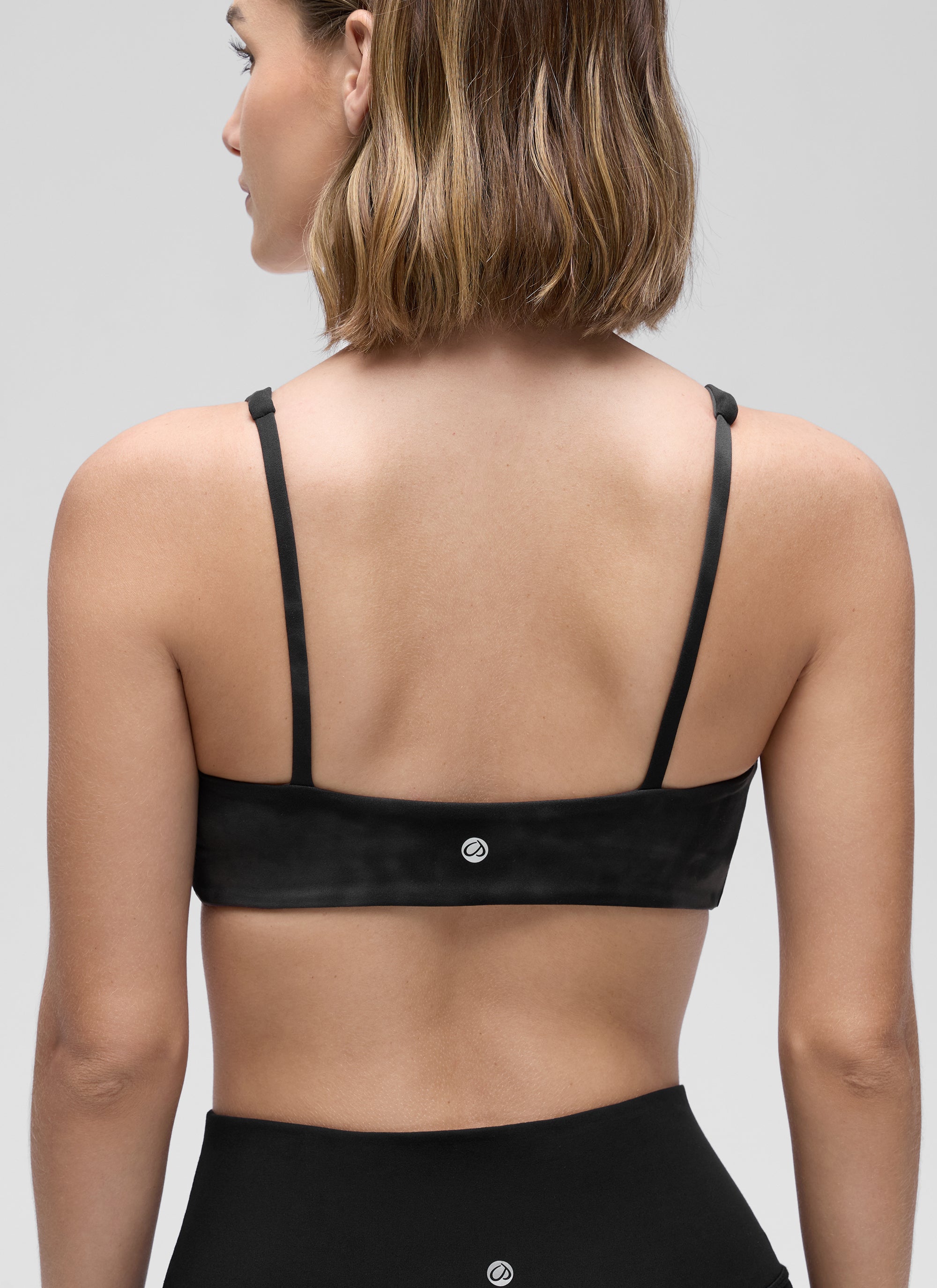 CRZ YOGA Women Butterluxe Square Neck Cami Padded Mini Bra Black Tie Dye Flowers @model_info:Jaynne