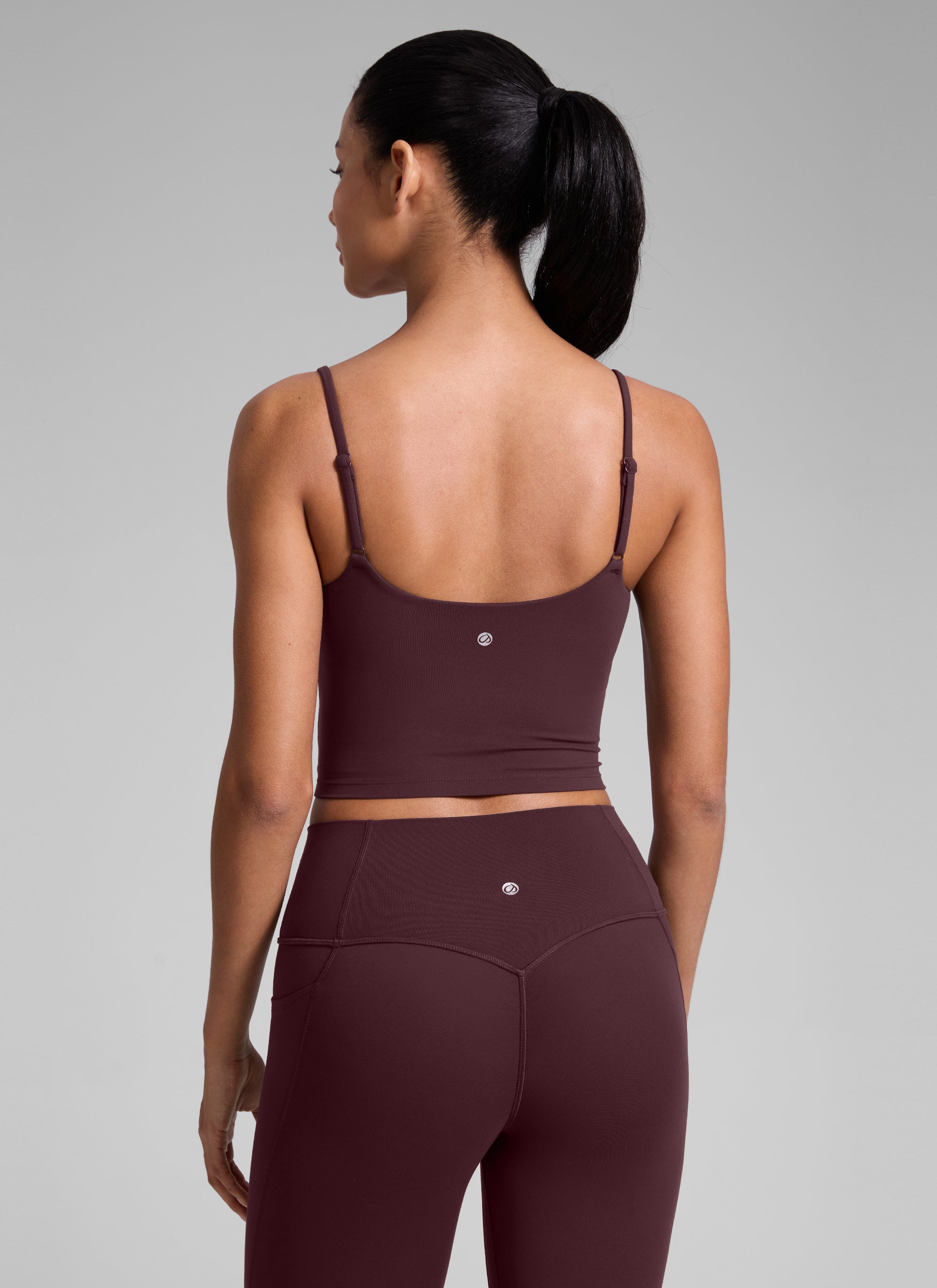 CRZ YOGA Womens Butterlift Scoop Neck U Back Yoga Longline Sports Bra Ripe Plum @model_info:Angelly