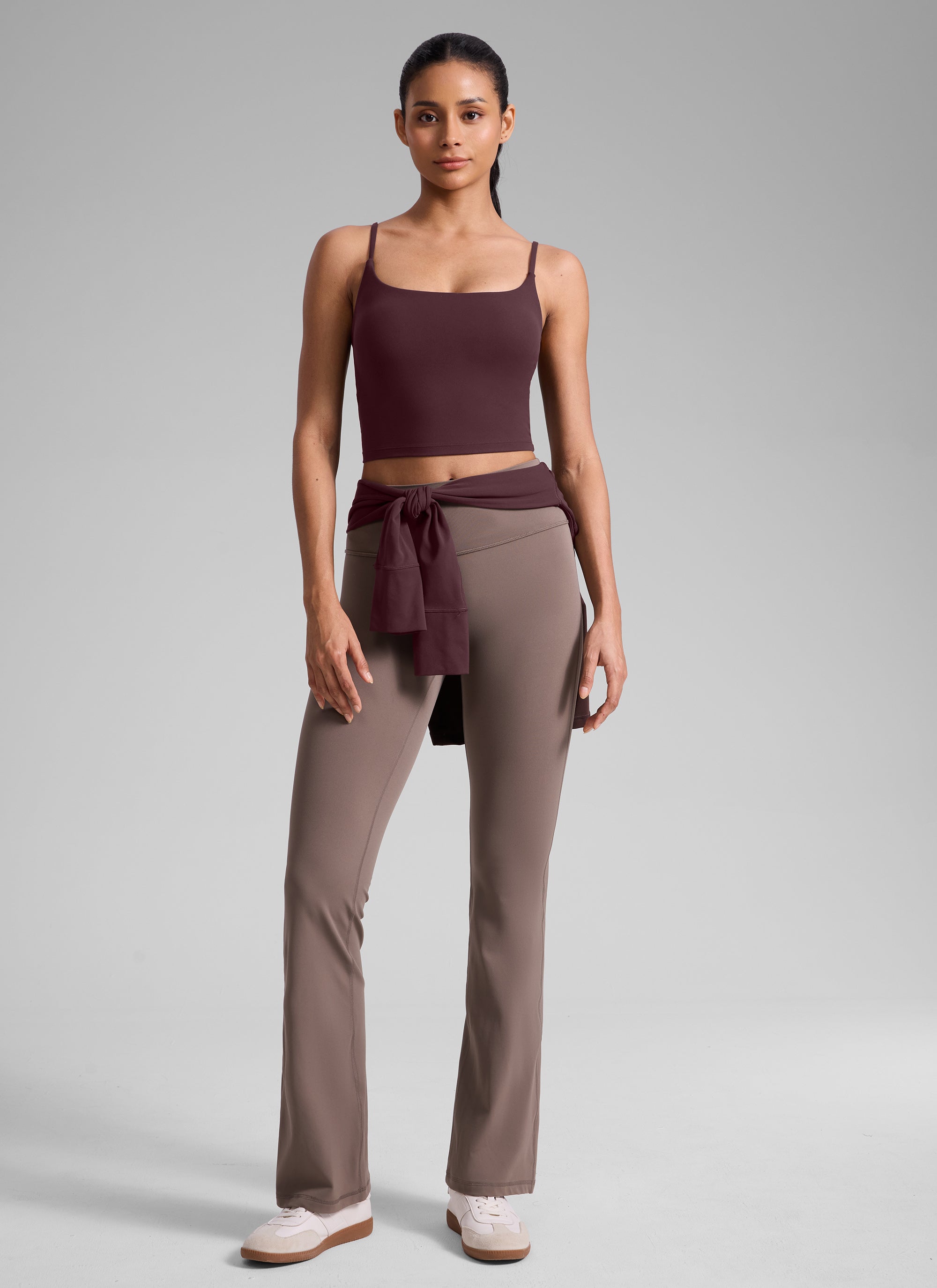 CRZ YOGA Womens Butterlift Scoop Neck U Back Yoga Longline Sports Bra Ripe Plum @model_info:Angelly