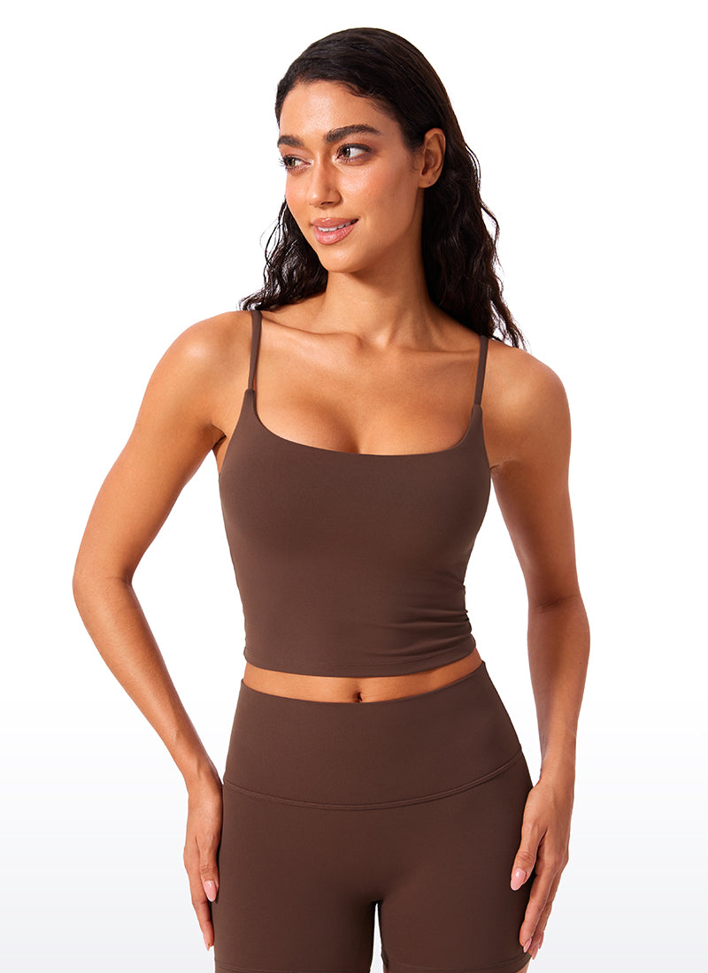 Butterlift Scoop Neck Cropped Build-in Bra Tanks