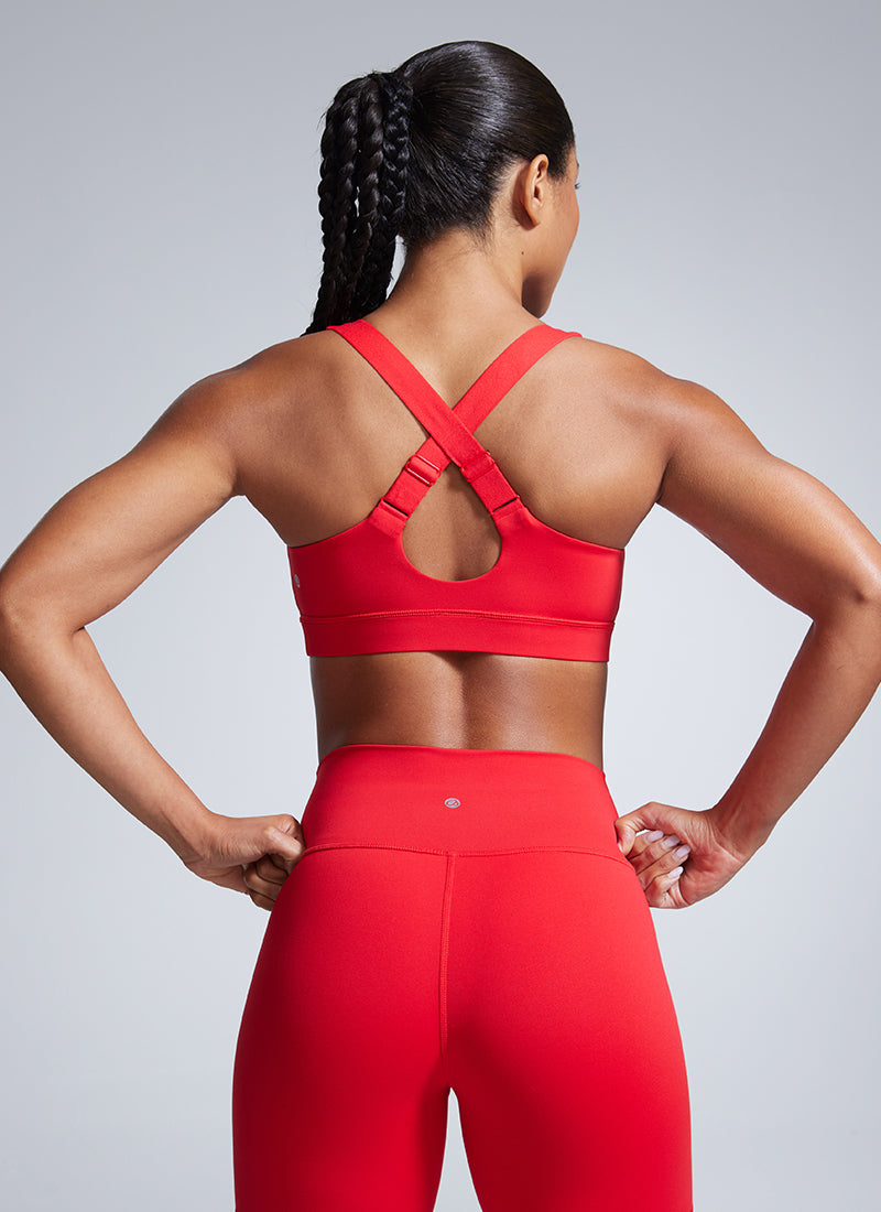 CRZ YOGA Womens Butterbreeze Padded V Neck Sports Bra Training True Navy