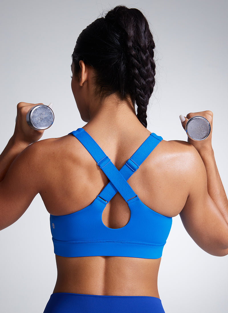 CRZ YOGA Womens Butterbreeze Padded V Neck Sports Bra Training Grey Sage