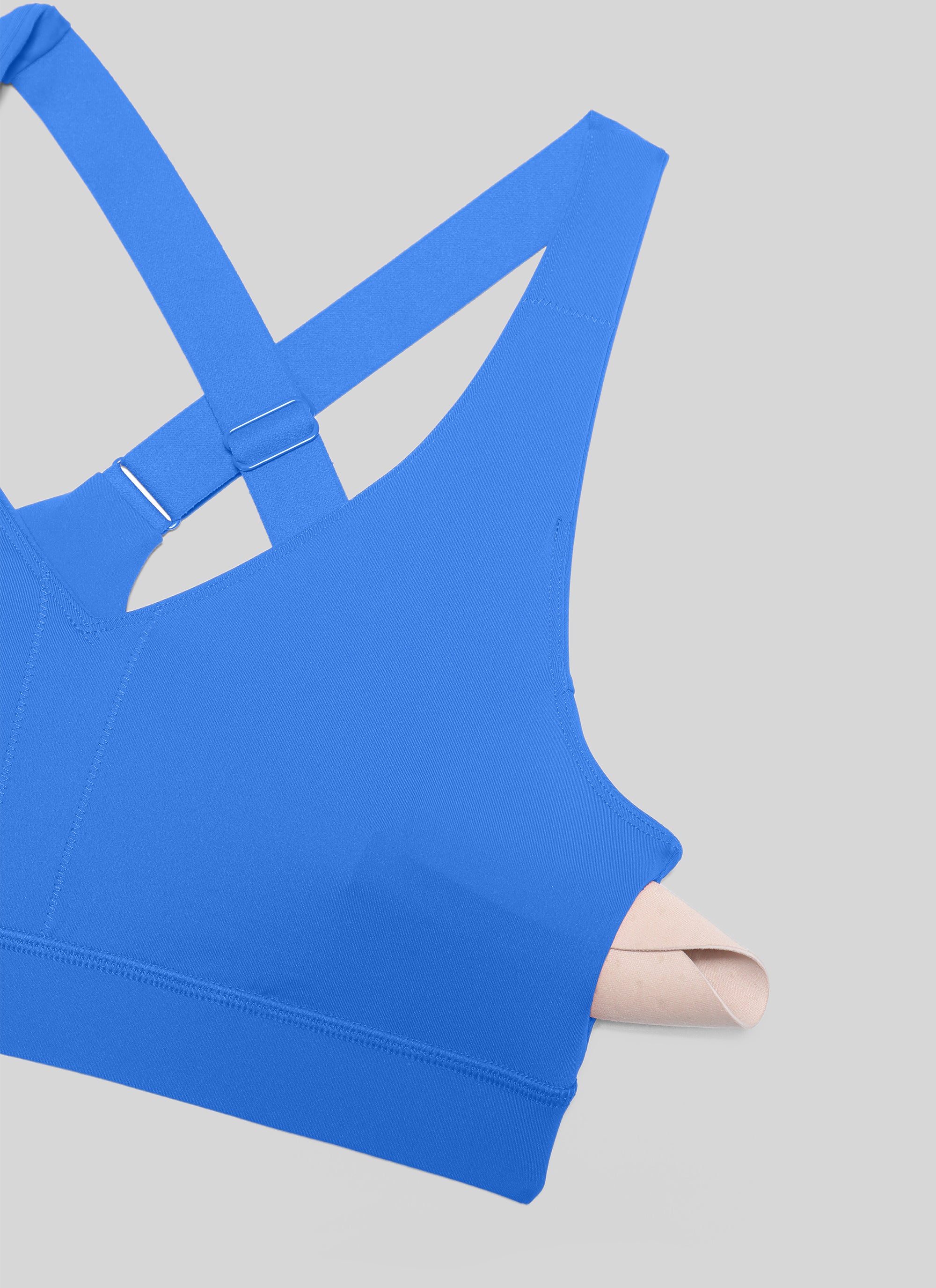 CRZ YOGA Womens Butterbreeze Padded V Neck Sports Bra Training Sparkle Blue