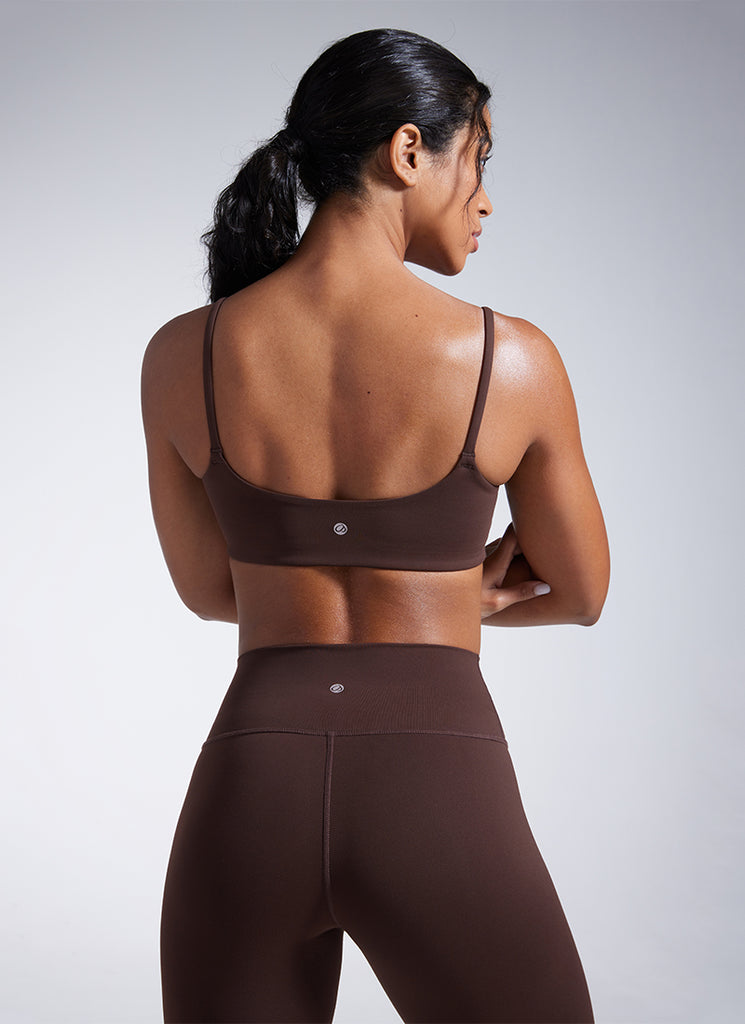 CRZ YOGA Womens Butterbreeze Spaghetti Strap Scoop Neck Sports Bra White