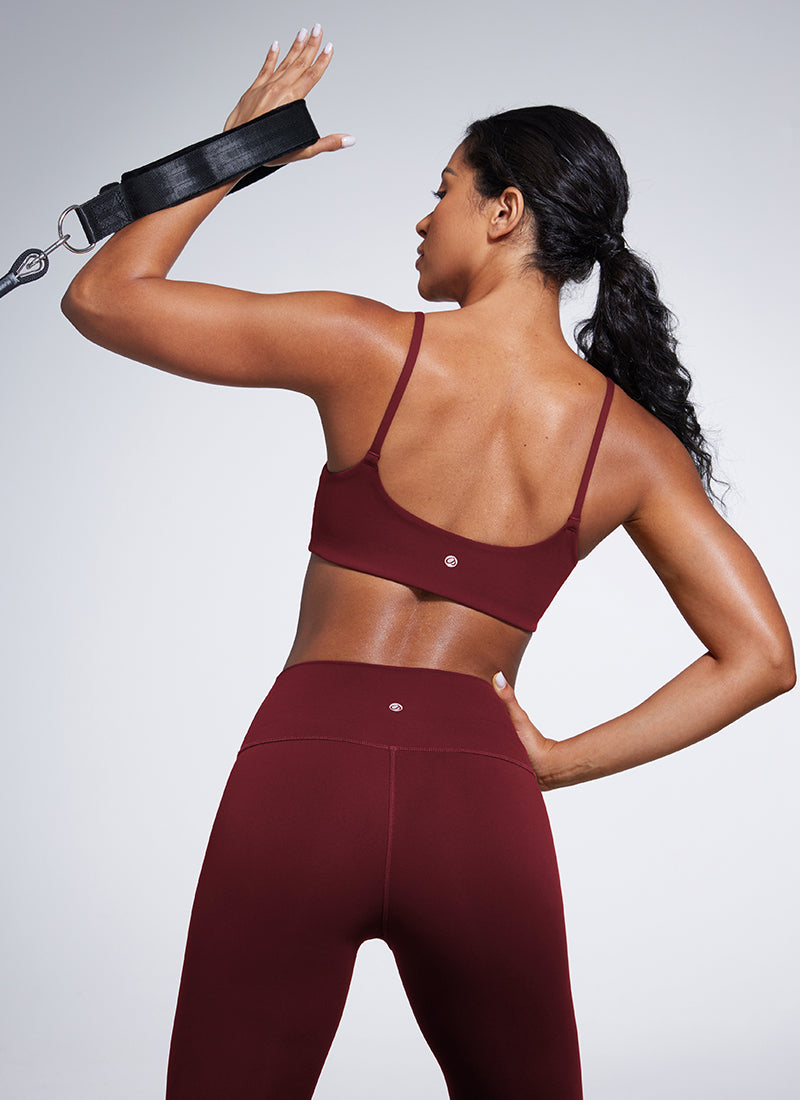 CRZ YOGA Womens Butterbreeze Spaghetti Strap Scoop Neck Sports Bra True Navy