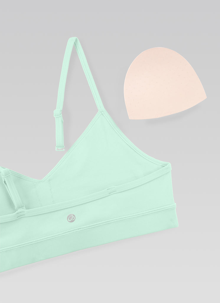 CRZ YOGA Butterluxe Womens V Neck Camisole Yoga Padded Sports Bra Mint Moment