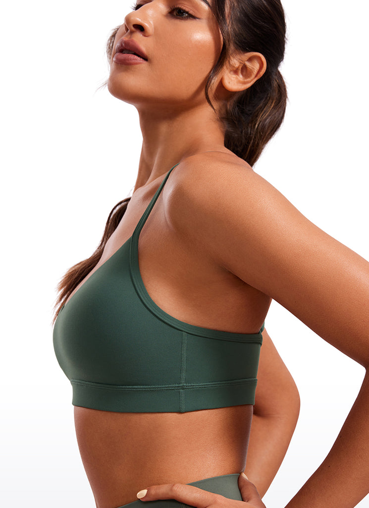 CRZ YOGA Butterluxe Womens V Neck Camisole Yoga Padded Sports Bra Mint Moment