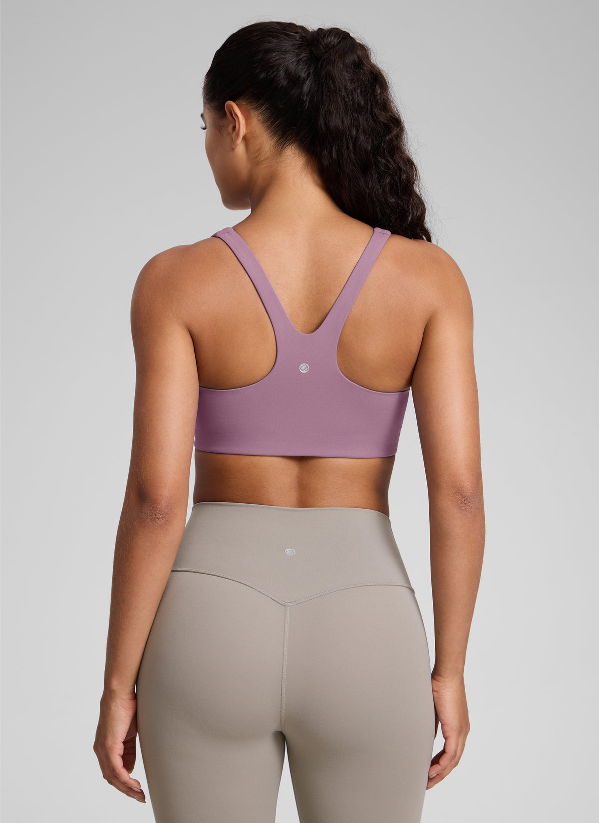 CRZ YOGA Womens Butterlift Double Lined Square Neck Yoga Sports Bra Light Lavender @model_info:C
