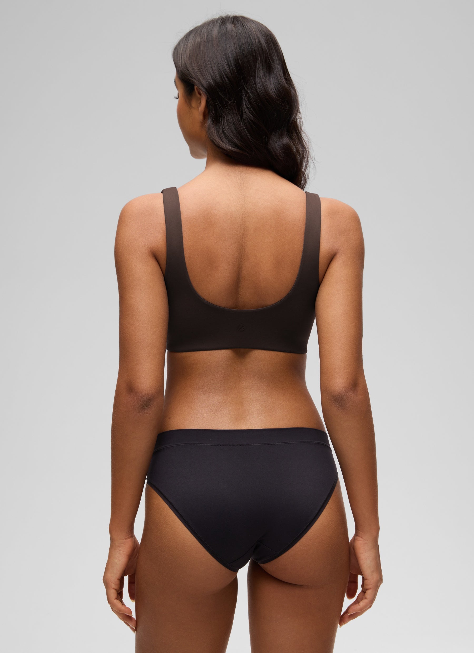 CRZ YOGA Women's Softhold Wireless Double Lined U Back Everyday Bra Hot Fudge Brown