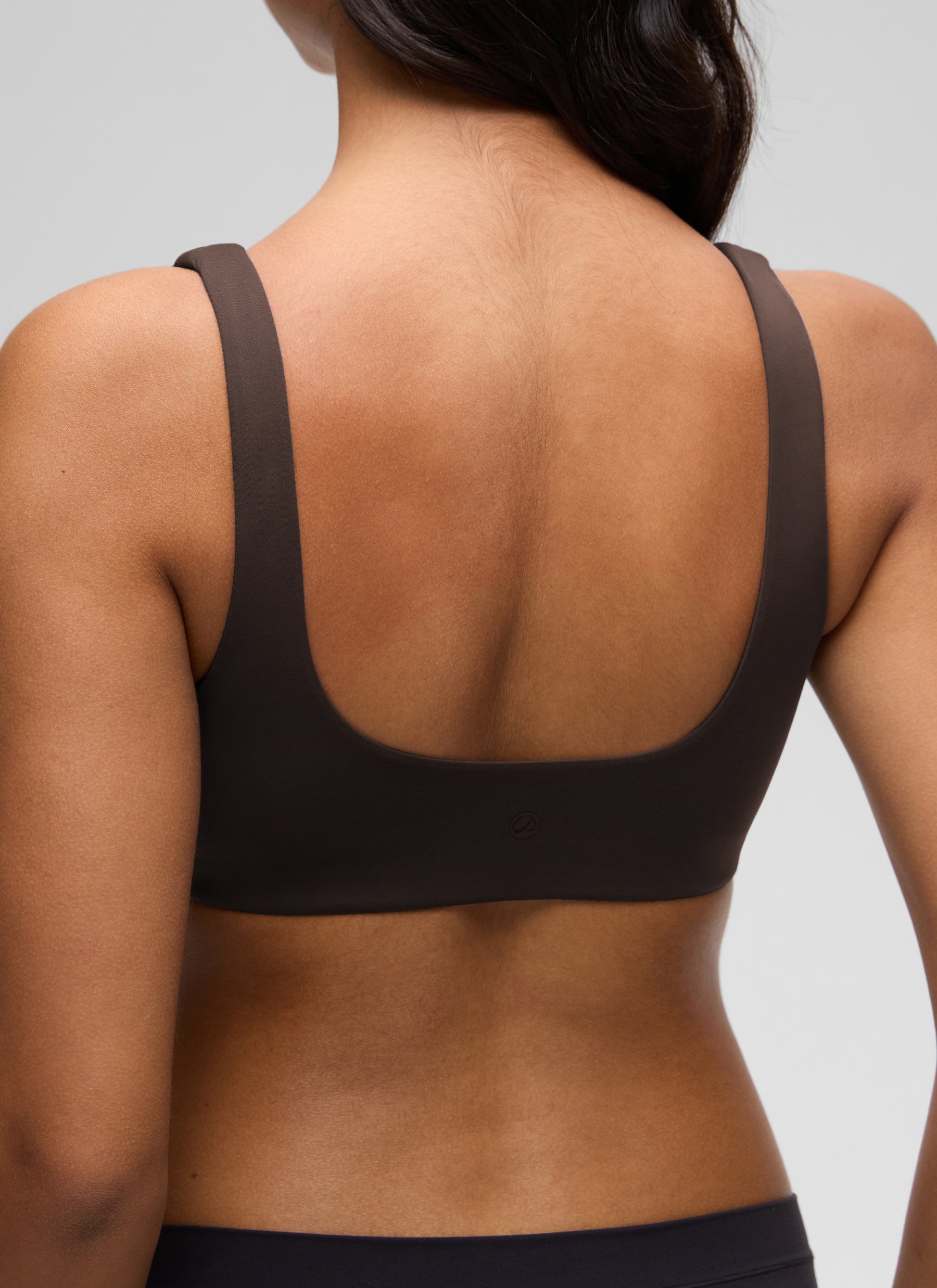 CRZ YOGA Women's Softhold Wireless Double Lined U Back Everyday Bra Hot Fudge Brown